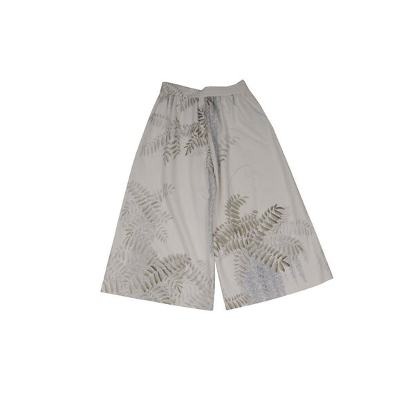 Adam Lippes Womens Floral Tree Joggers Medium Cream Sweatpants Wide Leg Cropped - Picture 2 of 7